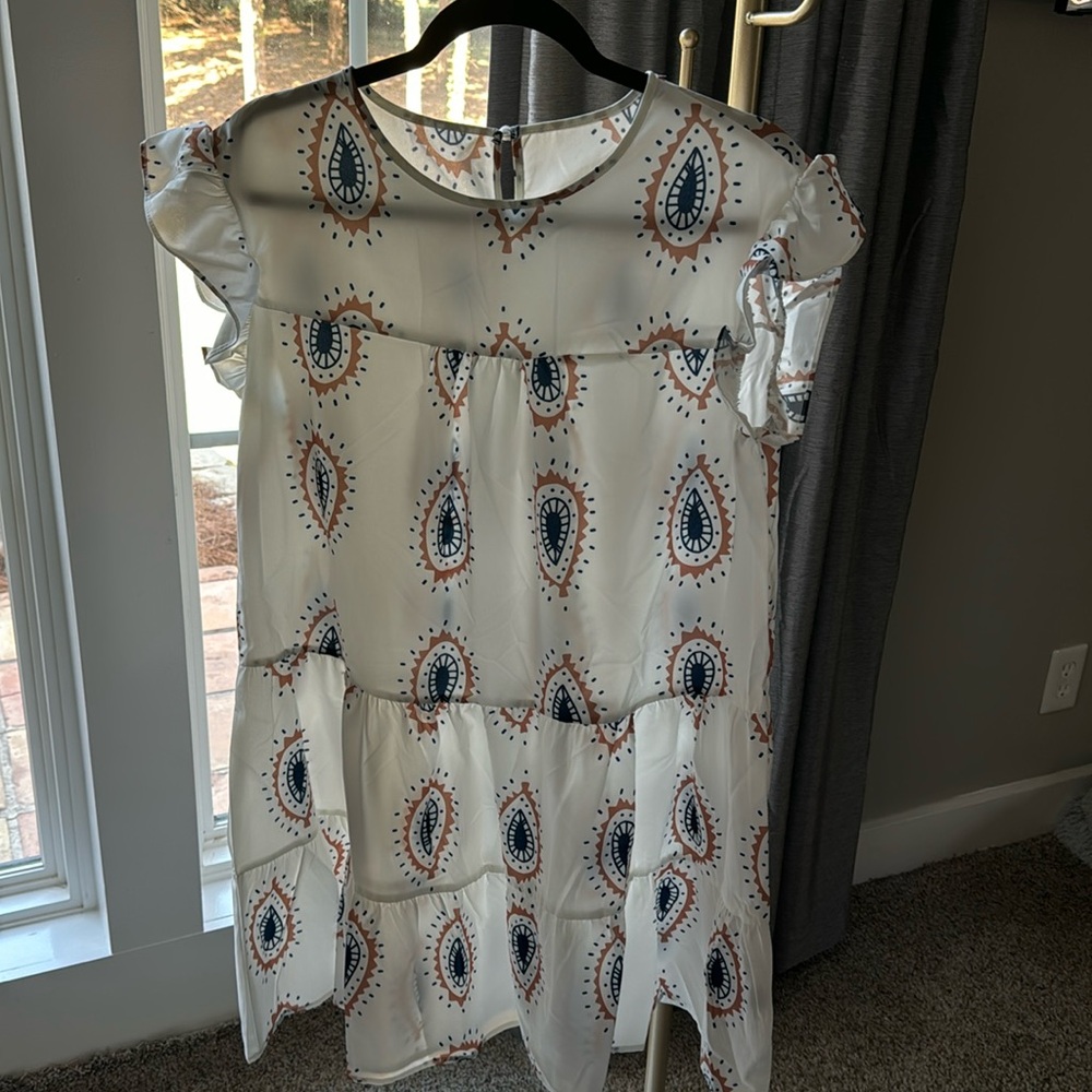 NWOT SHEIN Ruffle Cap Sleeve Dress Medium